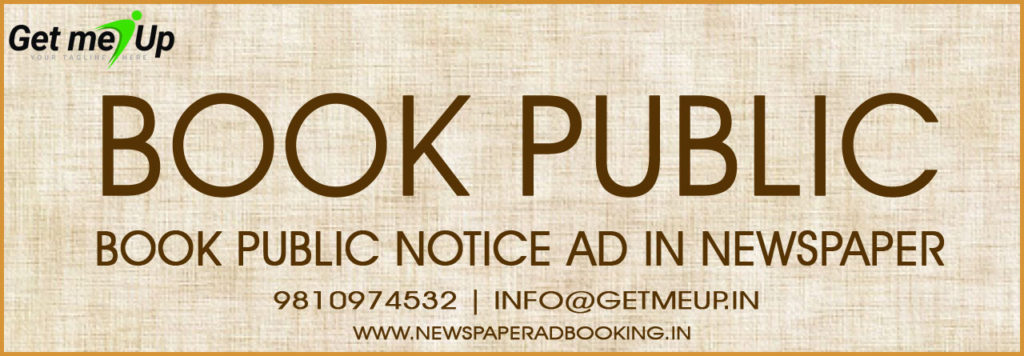 book public notice ad in newspaper